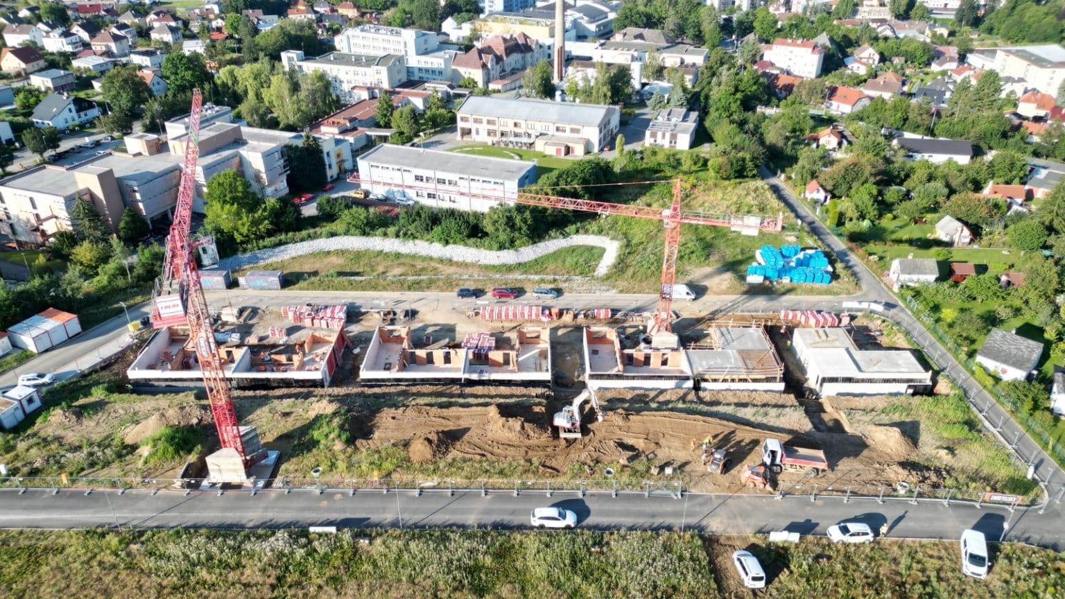 Průběh výstavby Terasových domů v Pelhřimově